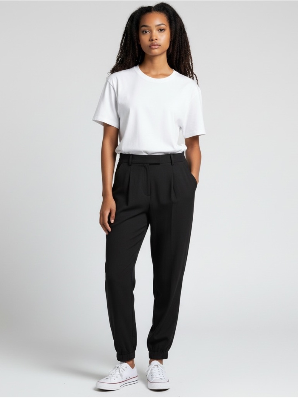 NWT Adore Me Zip Fly Jogger Tech Travel Casual Jogger Pant SZ M in Black